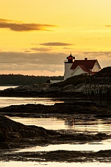 Sunset Over Calm Waters by Hendricks Head Light